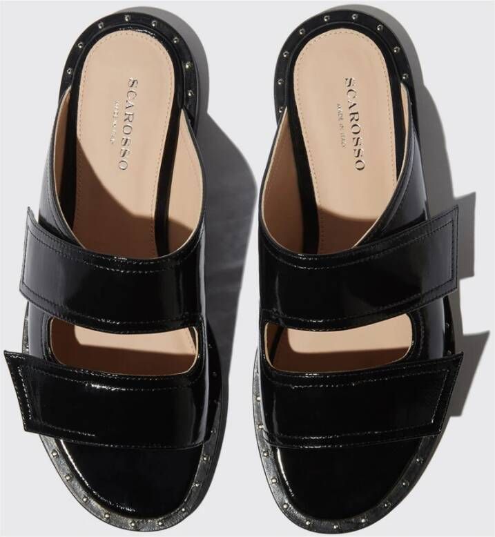 Scarosso Karen Patent Sliders Zwart Dames