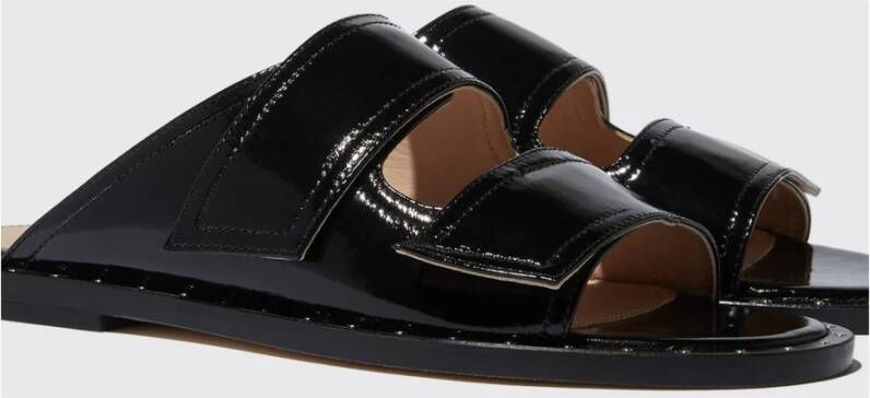 Scarosso Karen Patent Sliders Zwart Dames