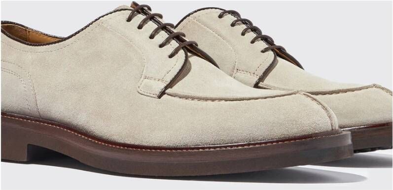 Scarosso Klassieke Mario Sand Suede Derby Schoen Beige Heren