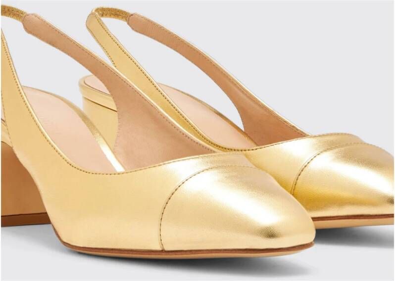 Scarosso Klassieke Miranda Gold Slingback Pumps Yellow Dames