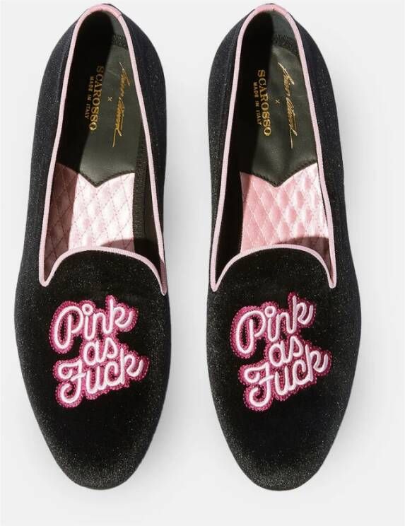 Scarosso Lady Nolita Zwarte Velvet Loafers