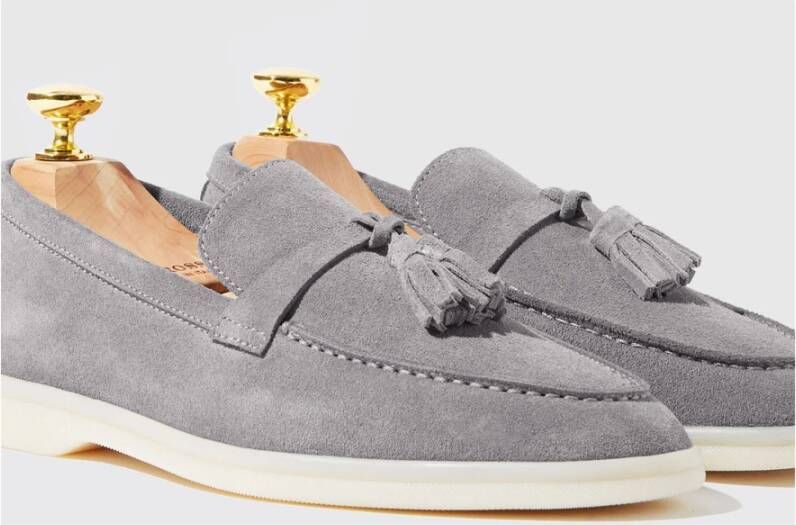 Scarosso Lichtgewicht Kwastloafer in Suède Beige Dames