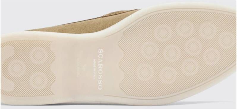Scarosso Sand Suede Penny Loafers Beige Heren