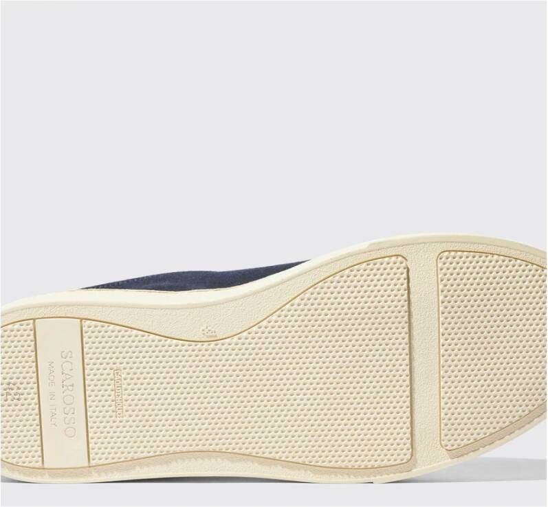 Scarosso Blauwe Suède Slip-On Sneakers Blue Heren