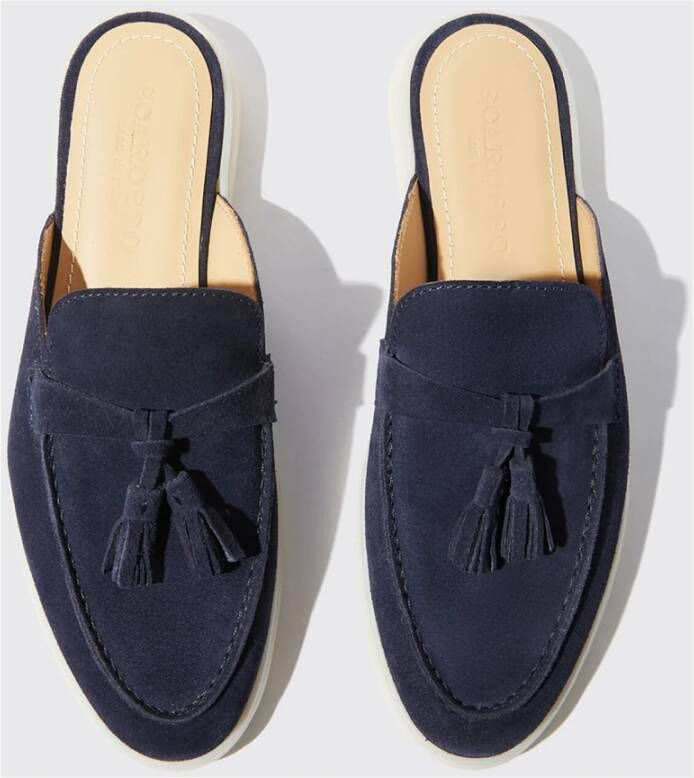 Scarosso Lucrezia Blauwe Suède Muiltjes Blue Dames