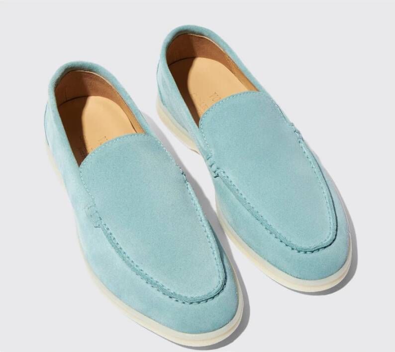 Scarosso Ludovica Storm Suede Loafers Blue Dames