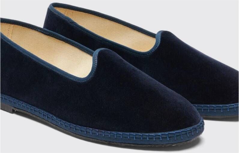 Scarosso Midnight Velvet Friulane Pantoffels Blue Heren