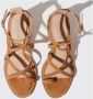 Scarosso Tan Gekruiste Band Hoge Hak Sandalen Bruin Dames - Thumbnail 3