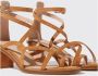 Scarosso Tan Gekruiste Band Hoge Hak Sandalen Bruin Dames - Thumbnail 4