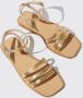 Scarosso Sarah Cracked Gouden Kalfsleren Sandalen Yellow Dames - Thumbnail 2