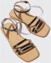 Scarosso Sarah Platte Leren Sandalen Zwart Dames - Thumbnail 3