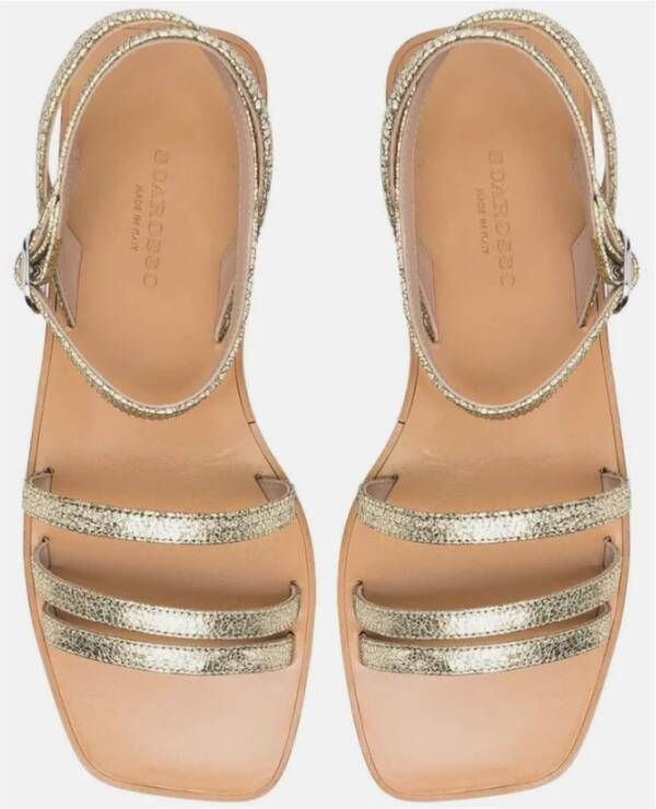 Scarosso Sarah Cracked Gouden Kalfsleren Sandalen Geel Dames