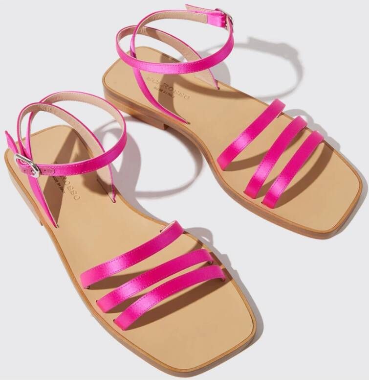 Scarosso Sarah Silk Enkelband Sandalen Roze Dames