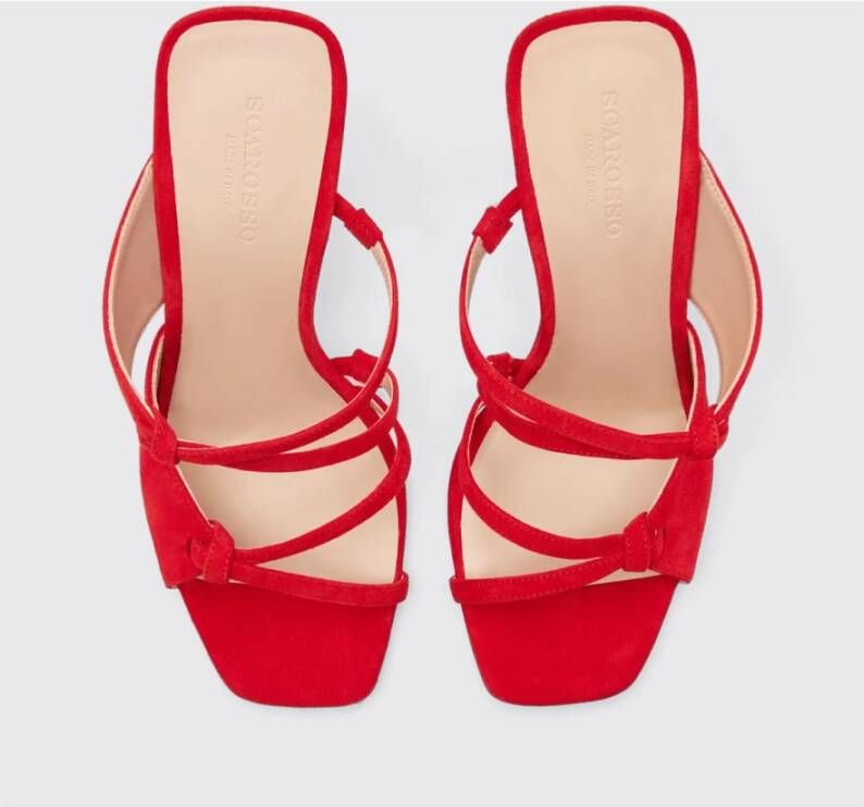 Scarosso Suède Sandalen met Vierkante Neus