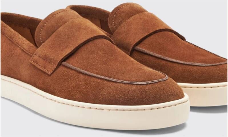 Scarosso Tan Suede Loafers Brown Heren