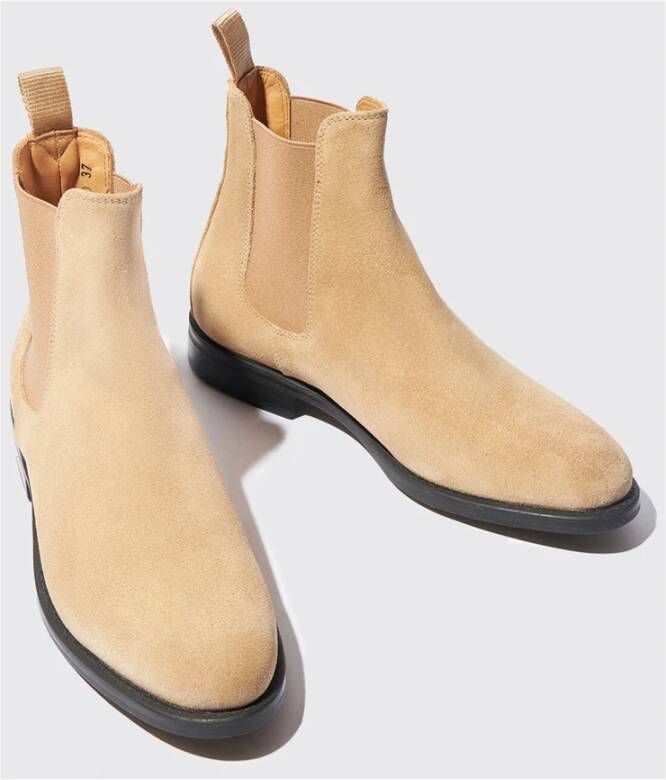 Scarosso Tapered Chelsea Boot met rubberen zool Beige Dames