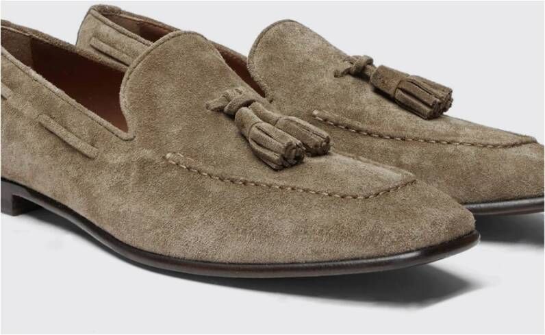 Scarosso Taupe Suède Tassel Loafers Beige Heren