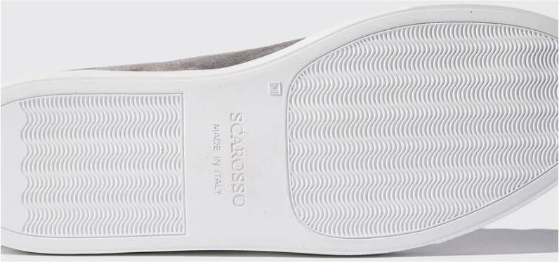 Scarosso Handgemaakte Italiaanse Ugo Sneakers Grijs Suède Grijs Heren