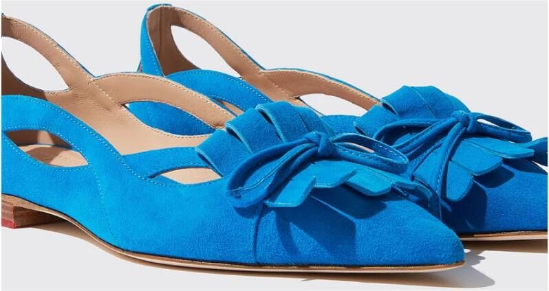 Scarosso Luxe Suède Forget-Me-Not Ballerina`s Blauw Dames