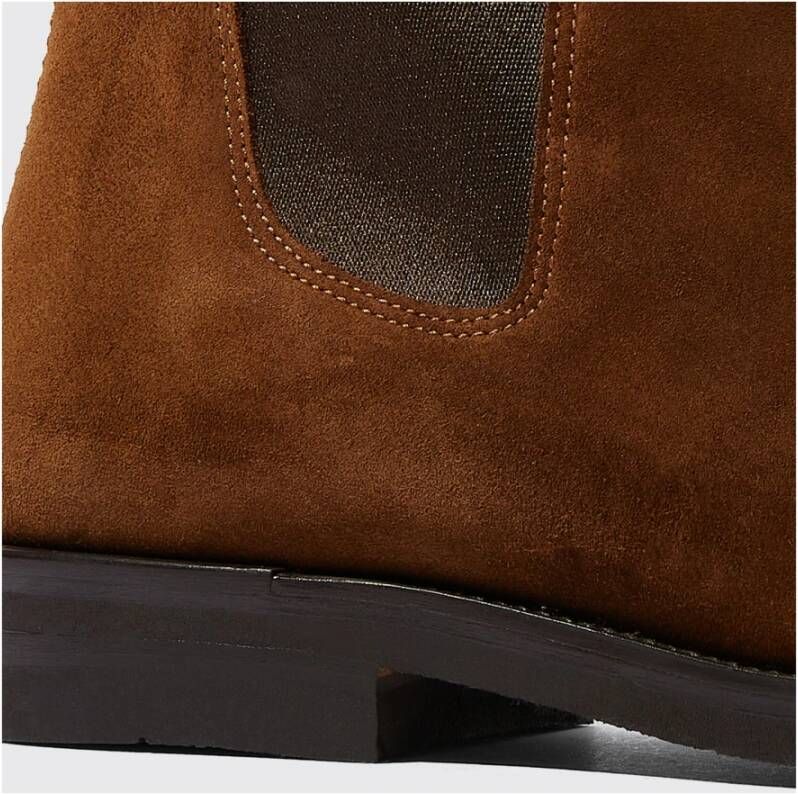 Scarosso Handgemaakte William III Suede Chelsea Laarzen Bruin Heren