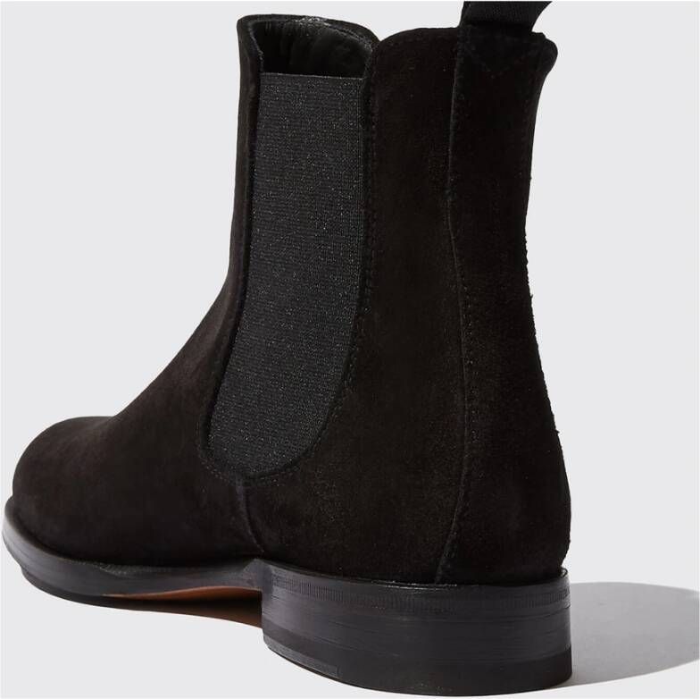 Scarosso Zwarte suède Chelsea boots