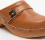 Scholl Houten Sandalen Bruin Leer Gesp Brown Dames - Thumbnail 5