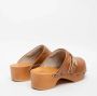 Scholl Houten Sandalen Bruin Leer Gesp Brown Dames - Thumbnail 6