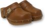 Scholl Houten Sandalen Bruin Leer Gesp Brown Dames - Thumbnail 2