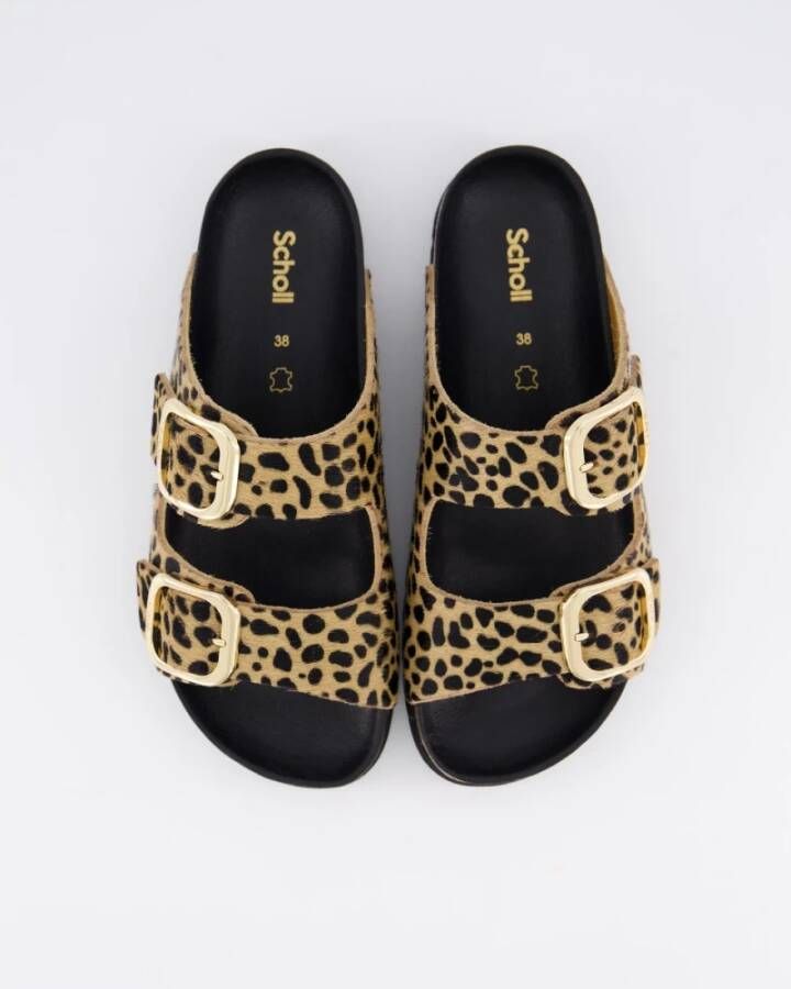 Scholl Leopard Slipper Noelle Stijlvol Comfort Beige Dames