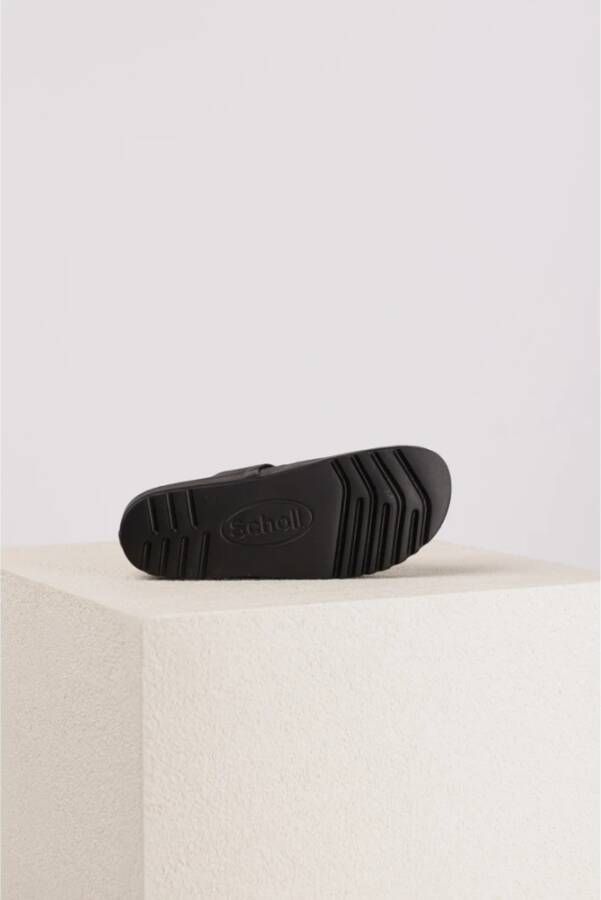 Scholl Maya Zwart Leren Slippers Black Dames