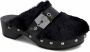 Scholl Zwarte platte schoenen met houten zool Black Dames - Thumbnail 4