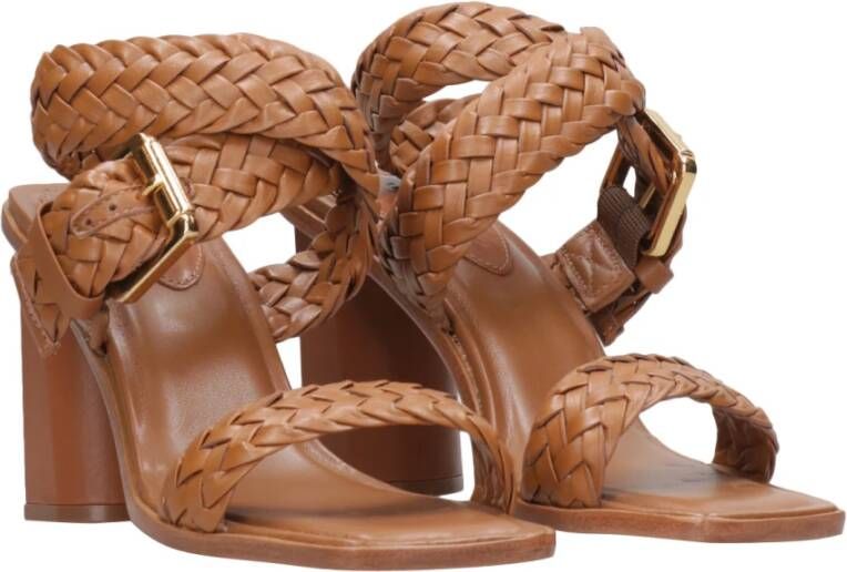 Schutz Bruin leren sandalen hakken Brown Dames