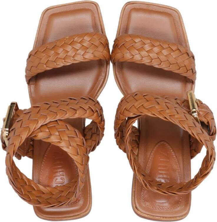 Schutz Bruin leren sandalen hakken Brown Dames