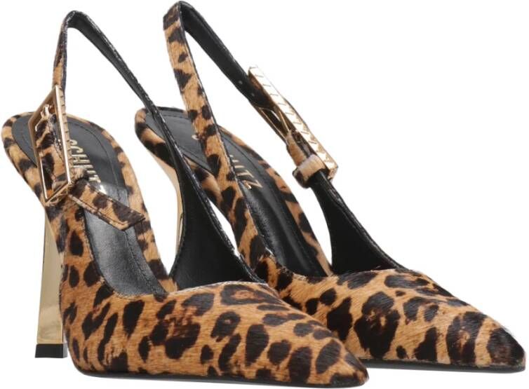Schutz Gevlekte Paardenstaart Puntige Neus Hakken Brown Dames