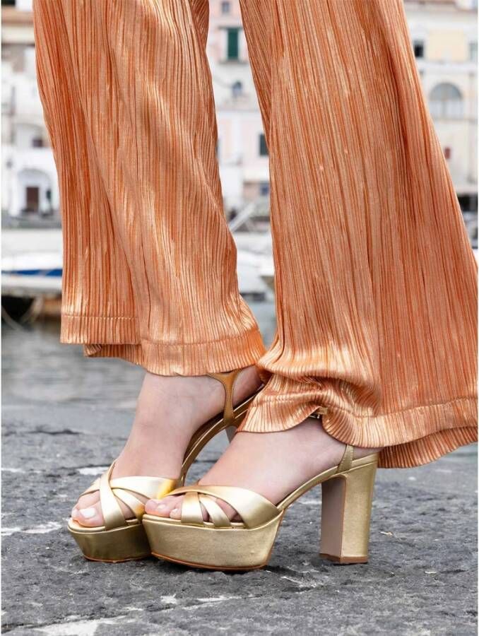 Schutz Gouden Open Teen Sandalen Gesp Sluiting