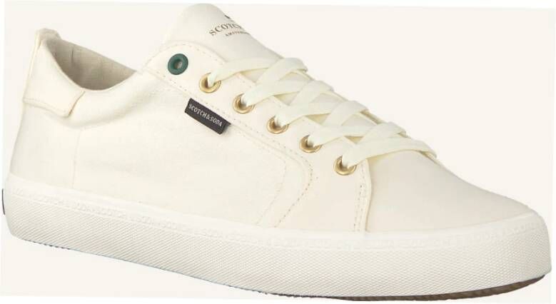 Scotch & Soda Witte Canvas Lage Sneakers