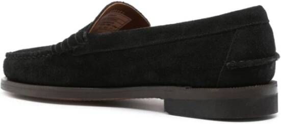 Sebago Blauwe Leren Mocassin Sandalen Black Heren