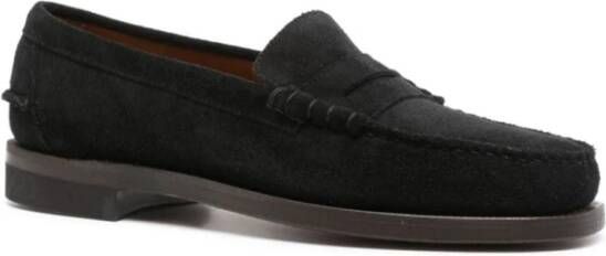 Sebago Blauwe Leren Mocassin Sandalen Black Heren