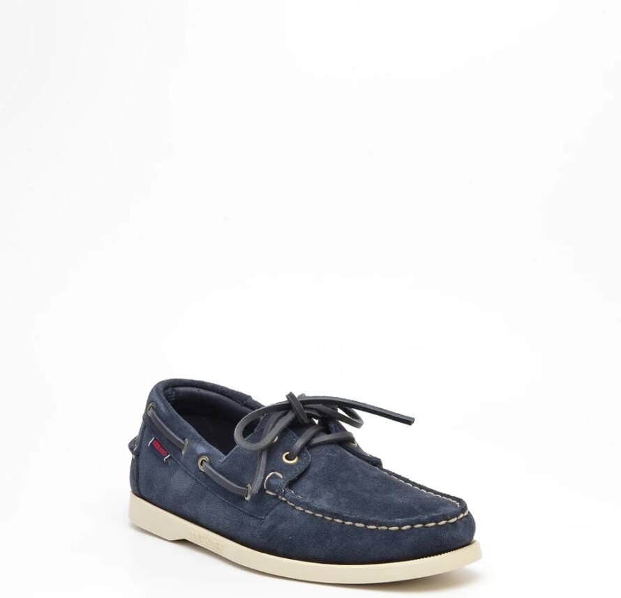 Sebago Blauwe Suède Mocassin Blue Heren