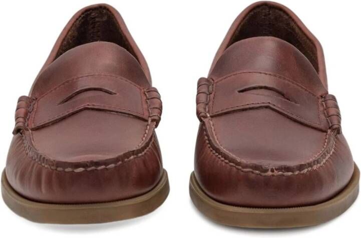 Sebago Bruine Mocassin Stijl Platte Schoenen