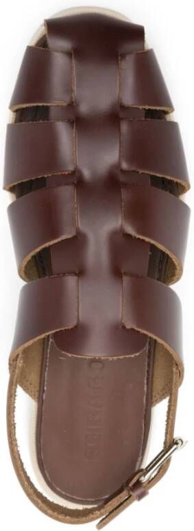 Sebago Bruine Slingback Sandalen met Kooi Ontwerp