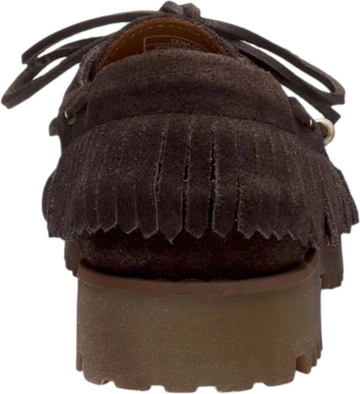 Sebago Bruine Suède Franje Loafer Vrouwen