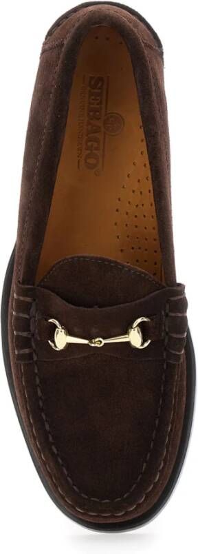 Sebago Bruine Suède Loafers met Horsebit Detail