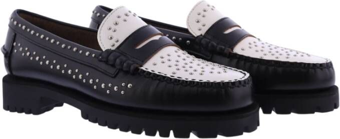 Sebago Dames Dan Studs Loafer Zwart Wit Black Dames