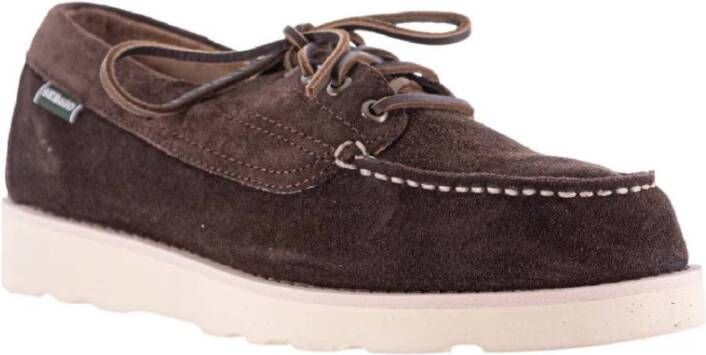 Sebago Donkerbruine Suède Veterschoenen Brown Heren