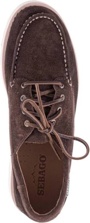 Sebago Donkerbruine Suède Veterschoenen Brown Heren