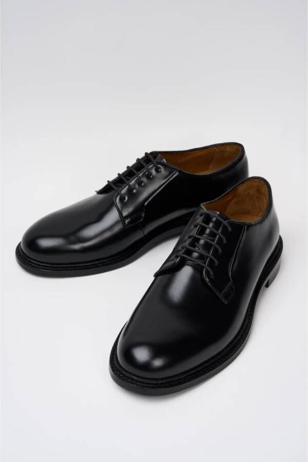 Sebago Elegante Zwarte Leren Derby Schoenen Black Heren