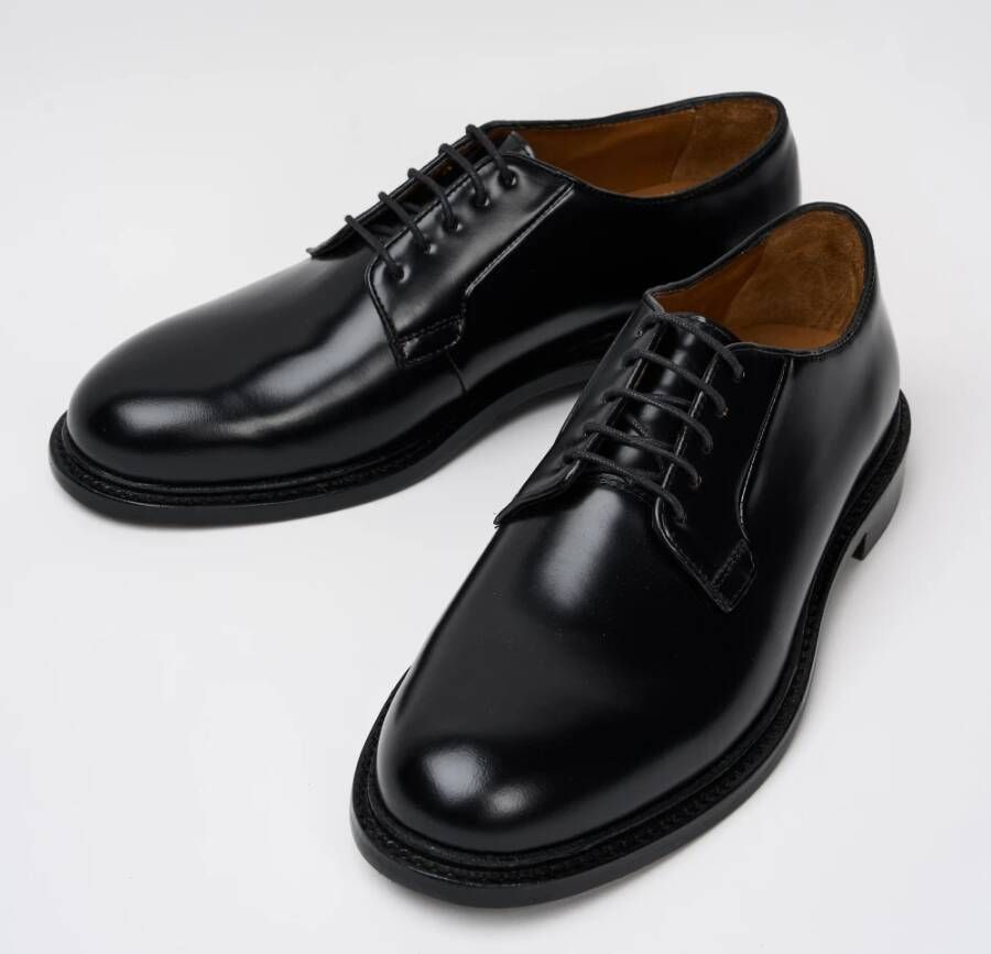 Sebago Elegante Zwarte Leren Derby Schoenen Black Heren