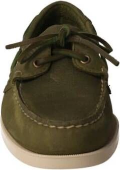 Sebago Handgemaakte Groene Leren Bootschoenen Green Heren