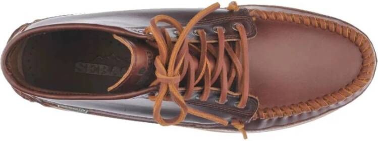 Sebago Handgemaakte Mid Brown Cinnamon Leren Laarzen Brown Heren